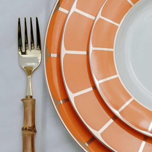 Sicily Large Dinner Plates in Blood Orange (Set of 4)