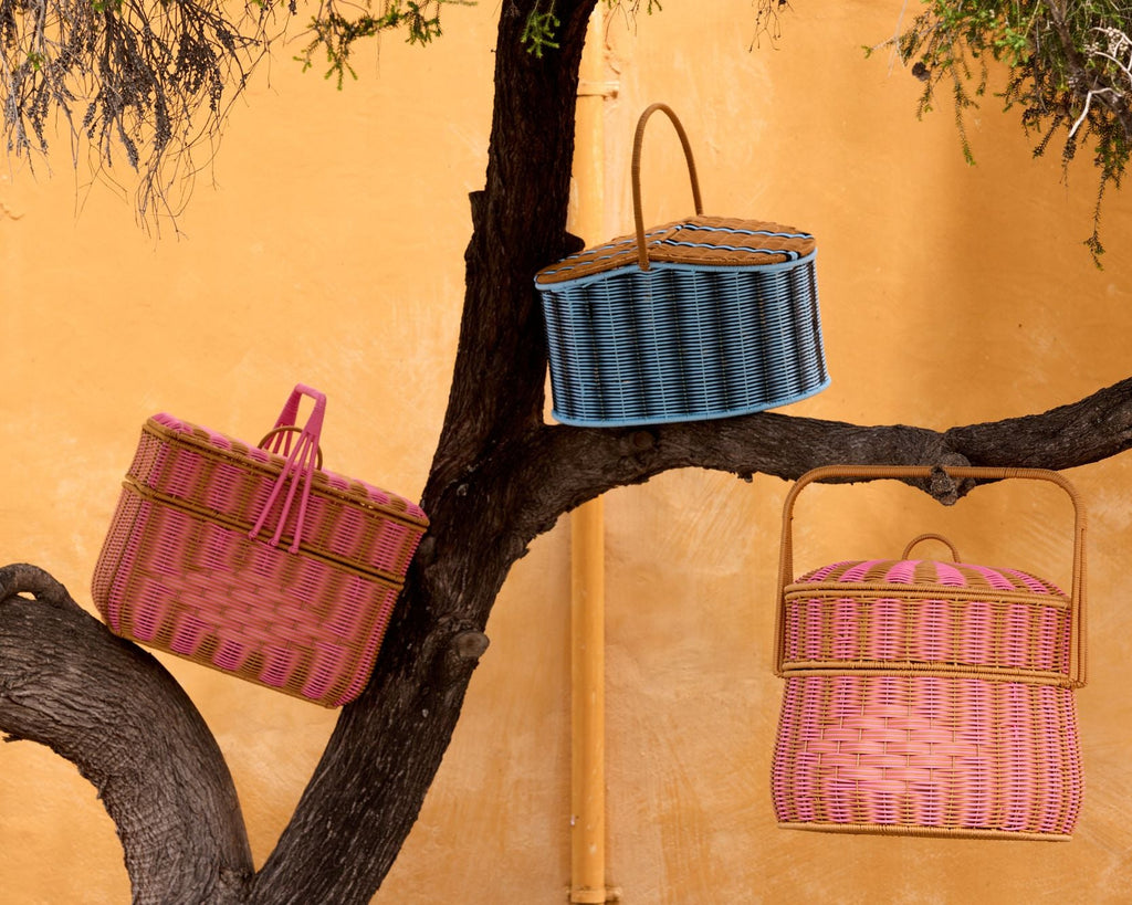 Parakeet Pink Square Basket