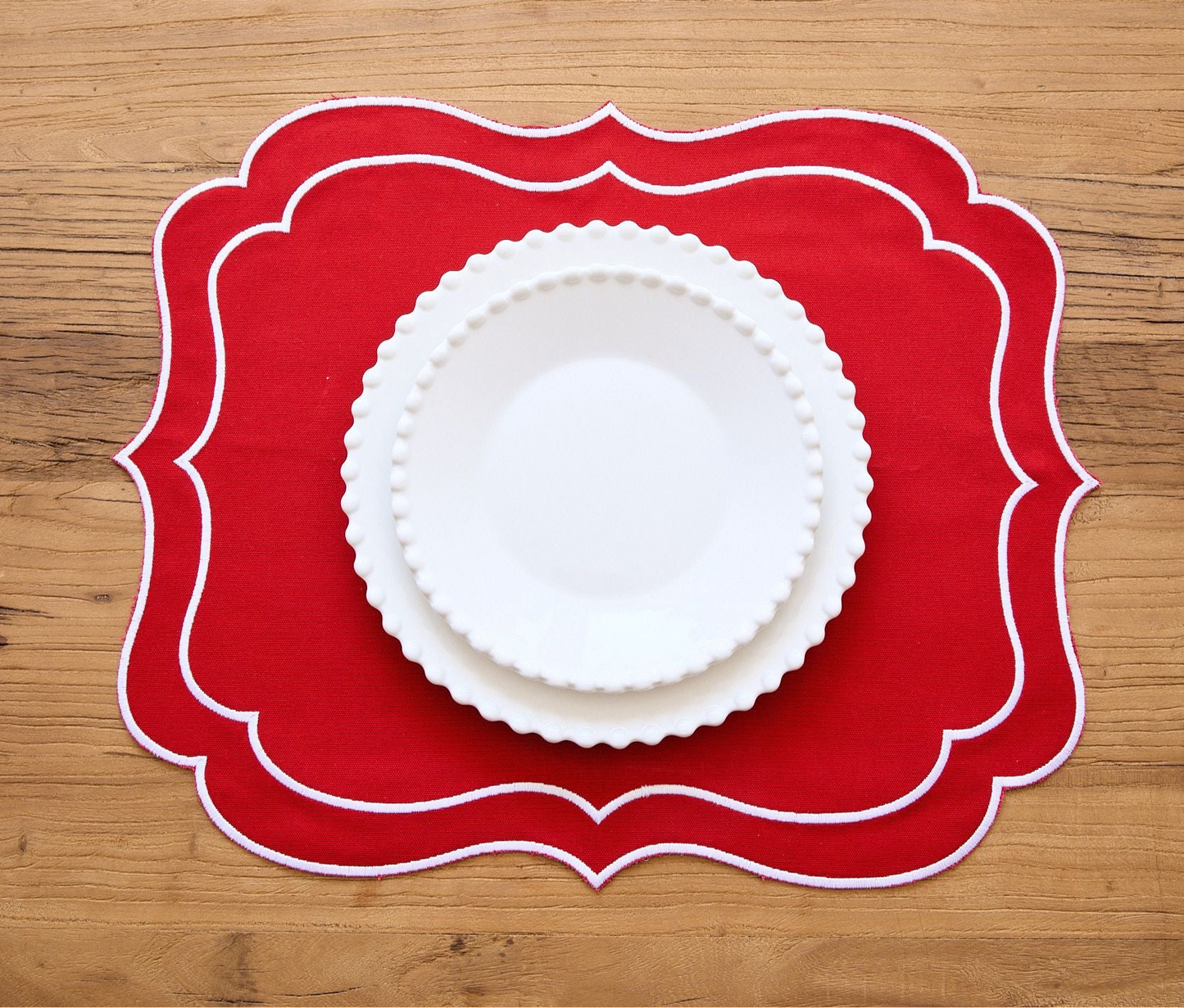 Visconti Christmas Placemat (Red & White) - Set of 6