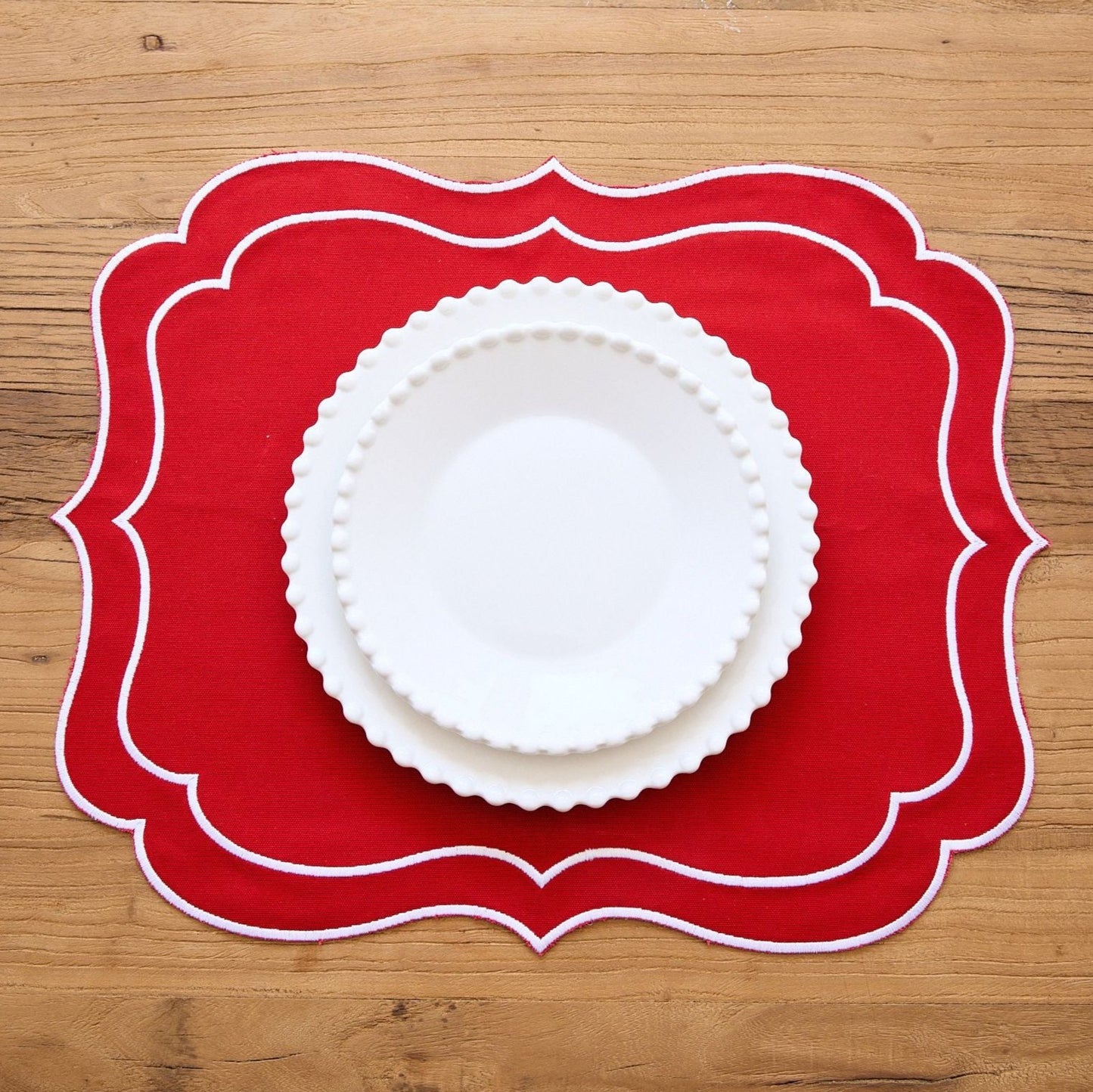 Visconti Christmas Placemat (Red & White) - Set of 6