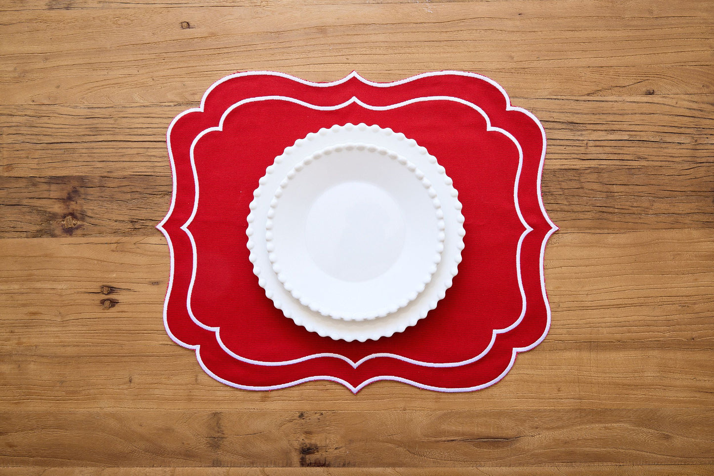 Visconti Christmas Placemat (Red & White) - Set of 6