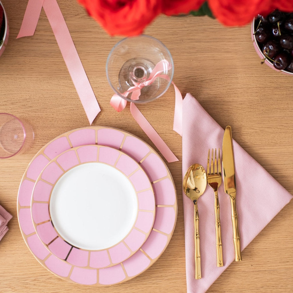 Thin Bamboo Cutlery Set in Gold