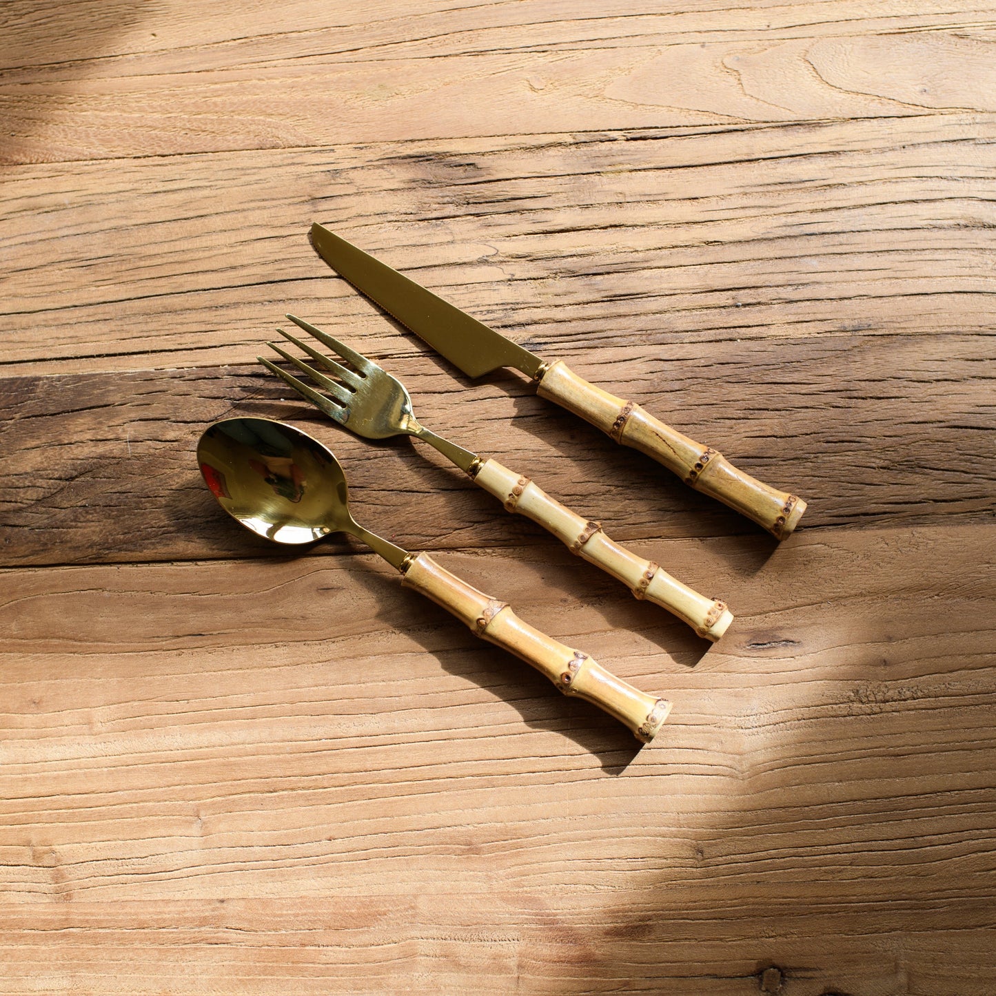 Bamboo Cutlery Set in Gold - Available Now!