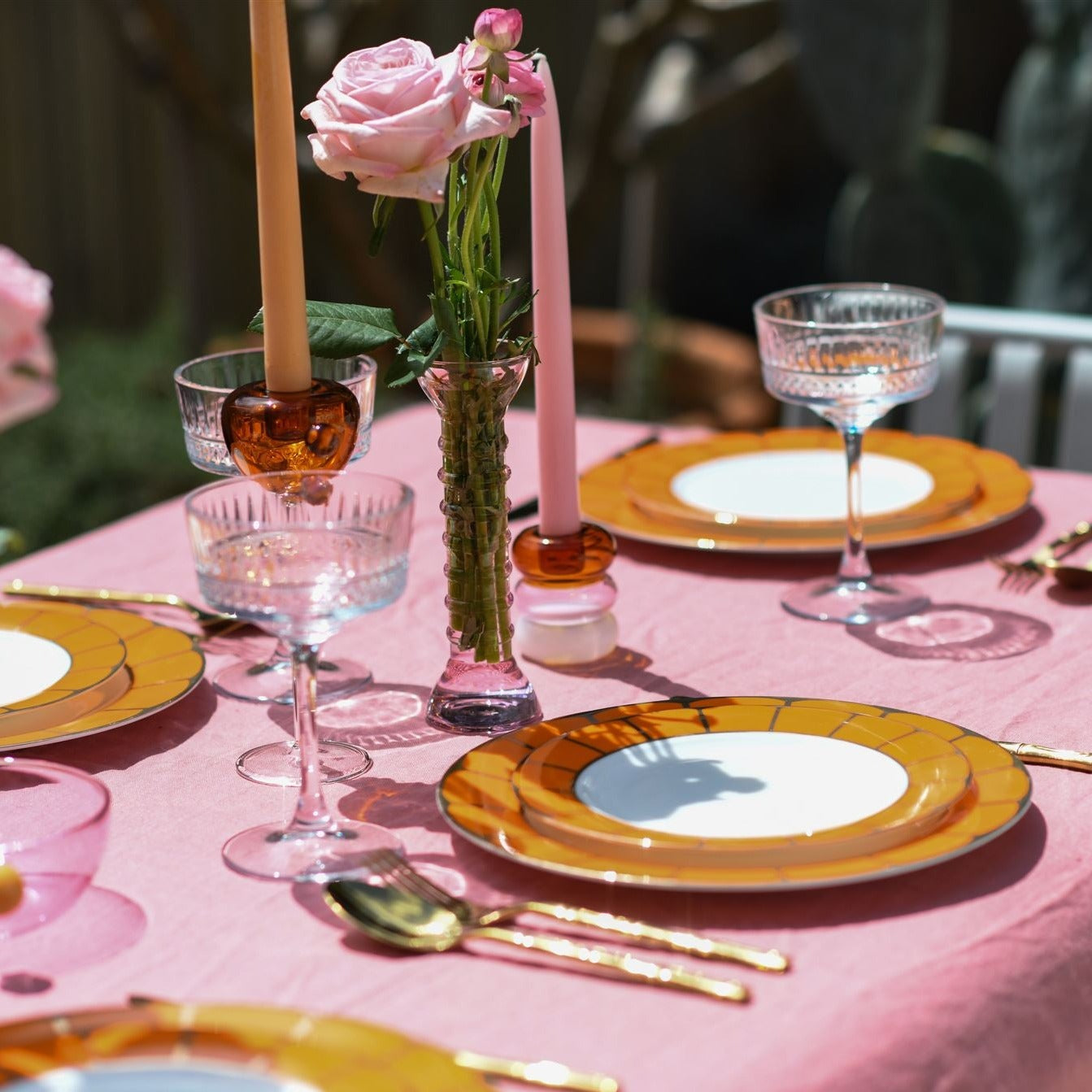 Sicily Dinner Plates in Blood Orange (Set of 4)