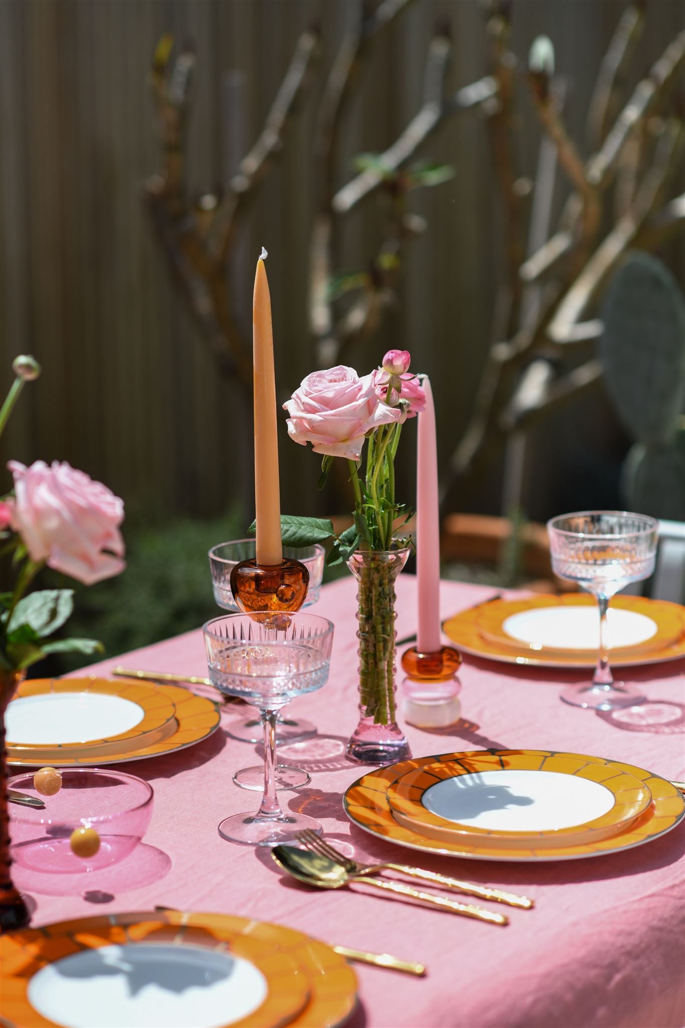 Sicily Large Dinner Plates in Blood Orange (Set of 4)