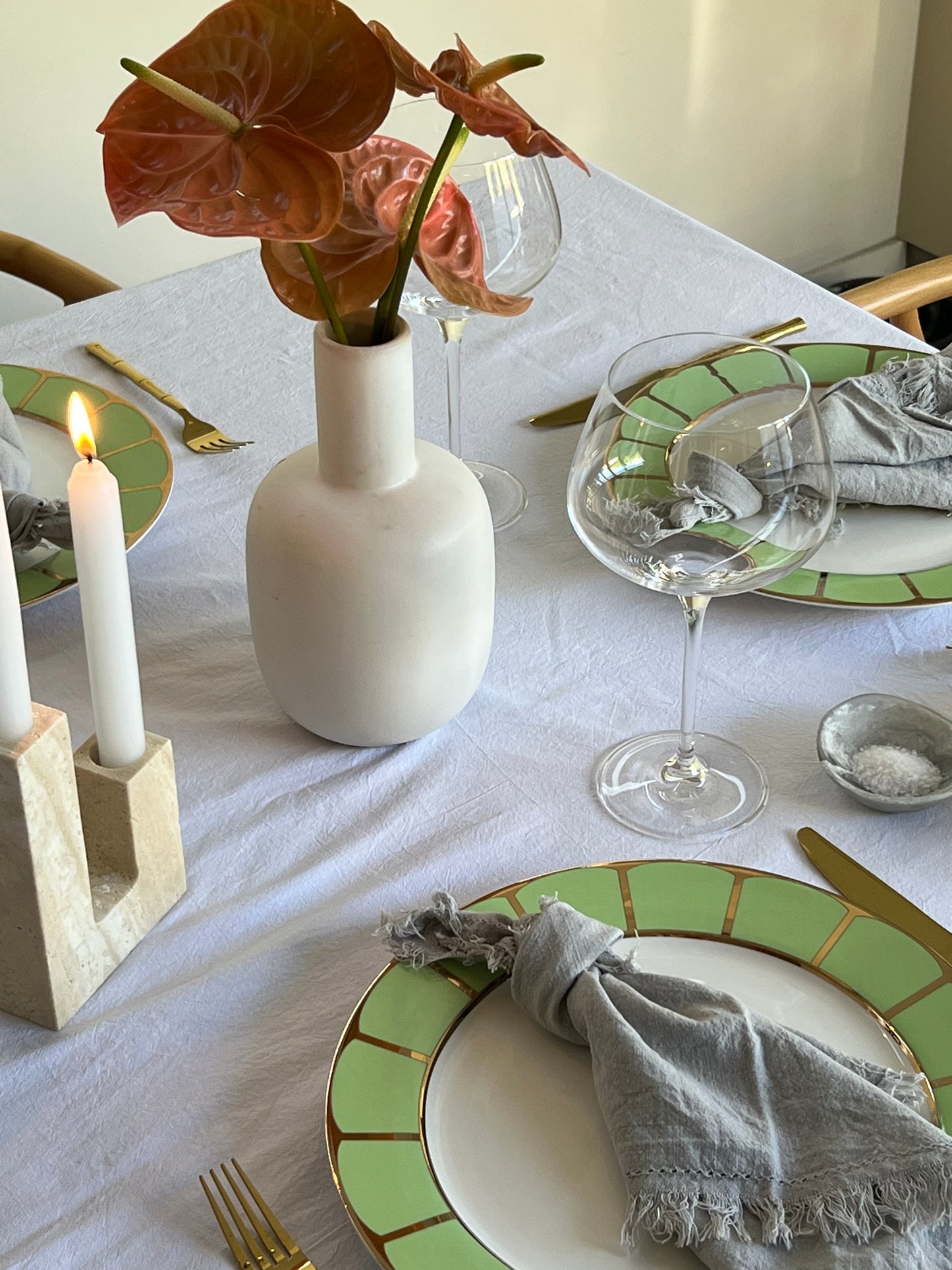 3 Piece Sicily Dinner Set in Pistachio Green (On Pre-Order) - LA CASA HOMEWARES