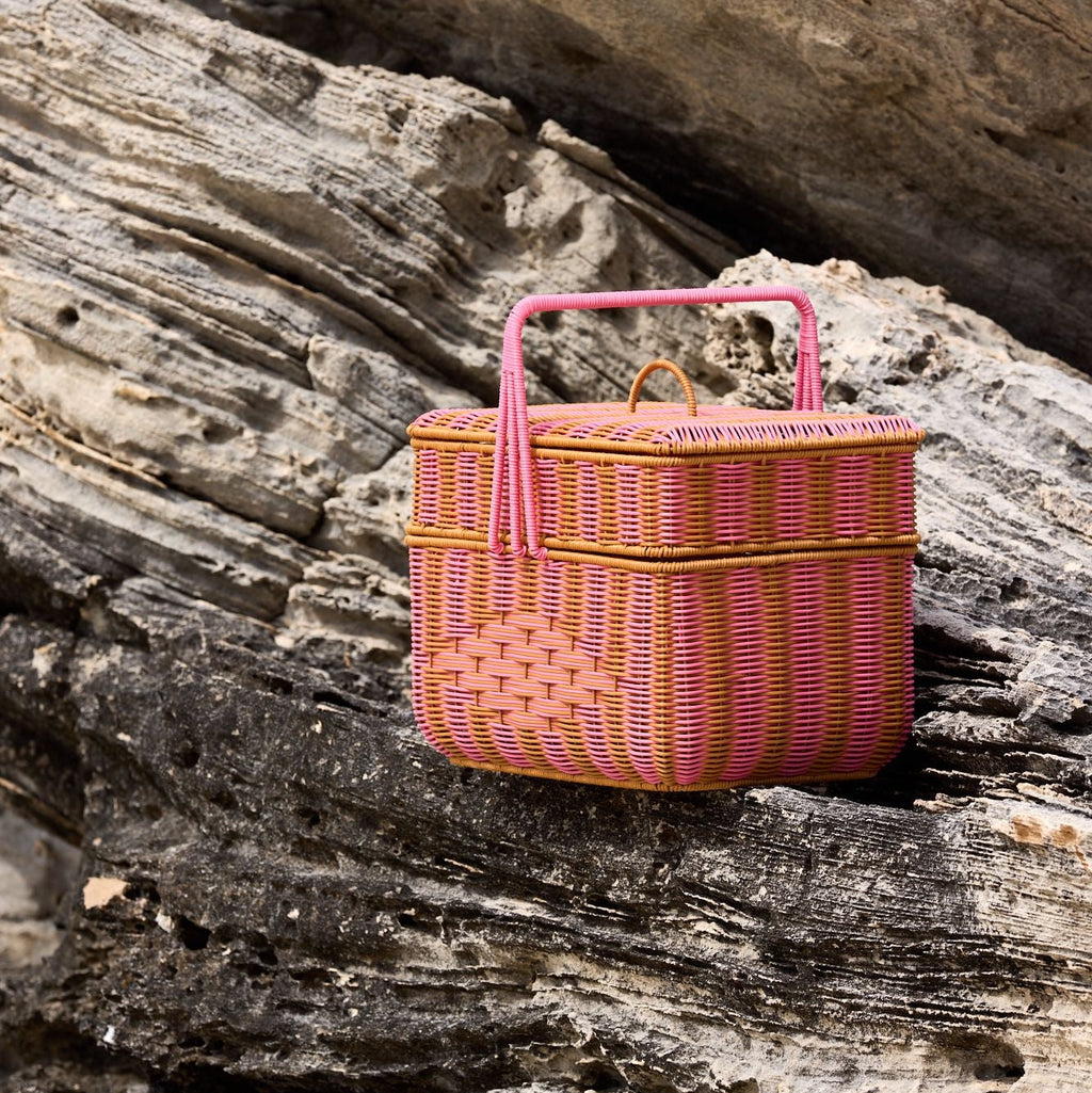 Parakeet Pink Square Basket