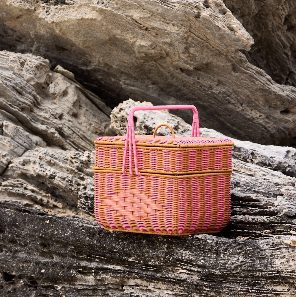 Parakeet Pink Square Basket