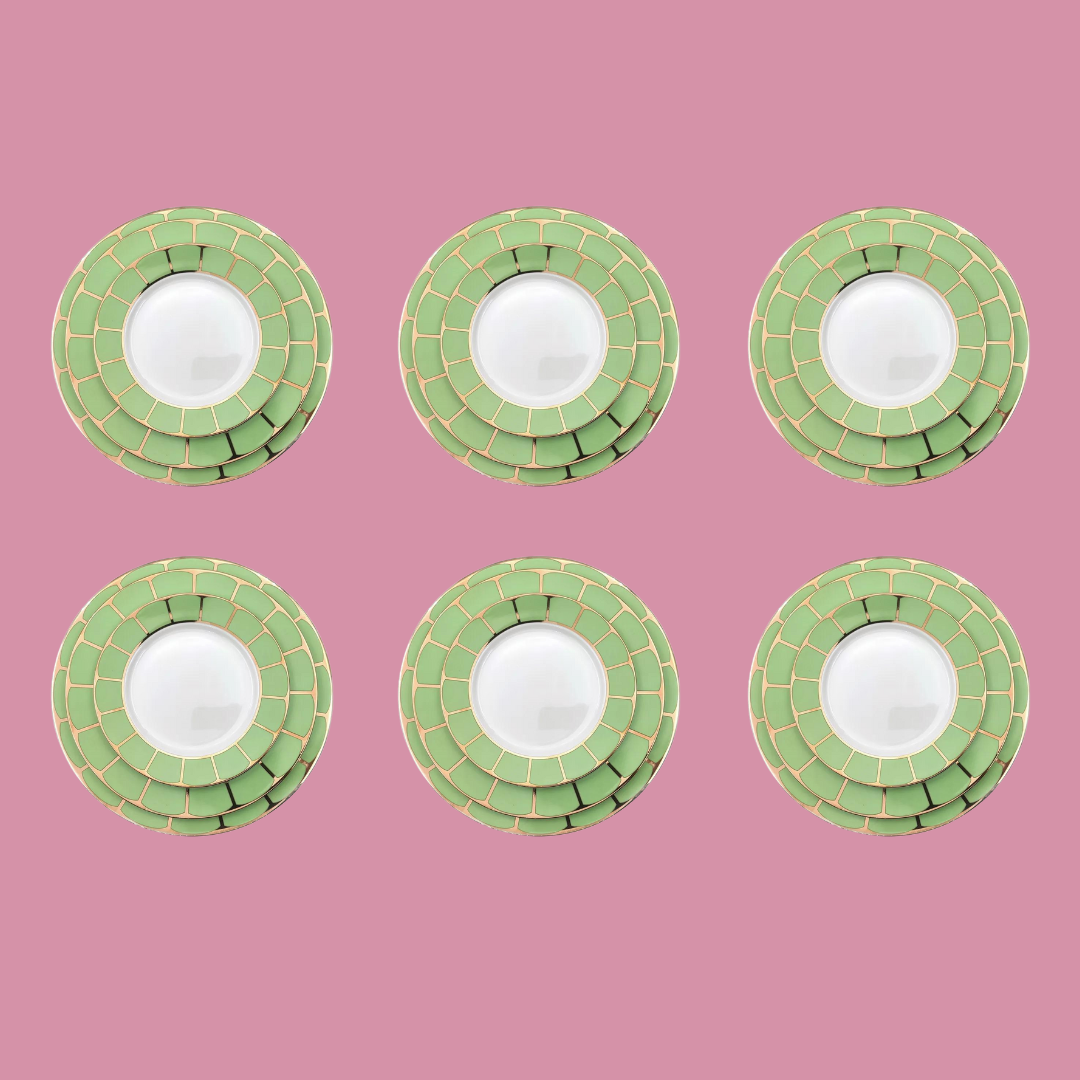 Sicily Dinner Set in Pistachio Green (Set of 6) - LA CASA HOMEWARES