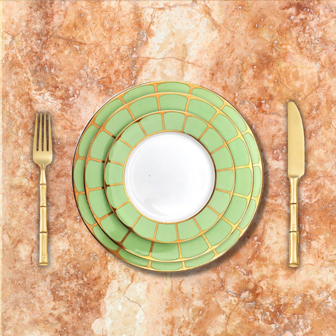 3 Piece Sicily Dinner Set in Pistachio Green (Pre-Order) - LA CASA HOMEWARES