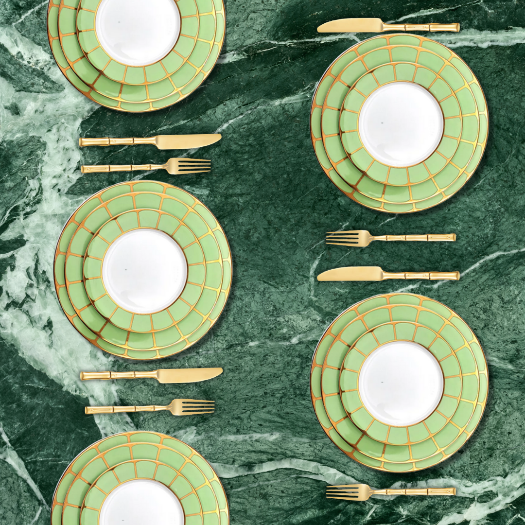 Sicily Dinner Set in Pistachio Green (Set of 8) - LA CASA HOMEWARES