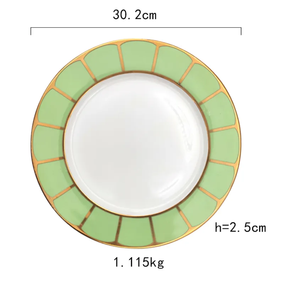 Sicily Large Dinner Plate in Pistachio Green (Pre-Order) - LA CASA HOMEWARES