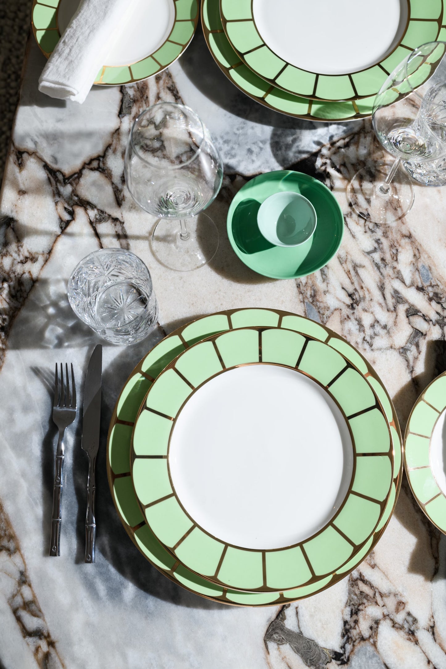 3 Piece Sicily Dinner Set in Pistachio Green - LA CASA HOMEWARES